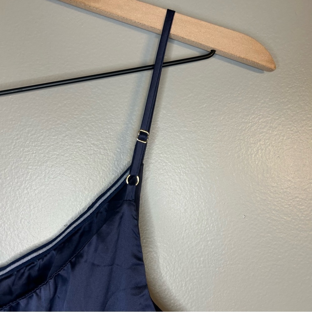 Lulus Law of Attraction Navy Blue One-Shoulder Asymmetrical Midi Dress, Size XS - Picture 10 of 13